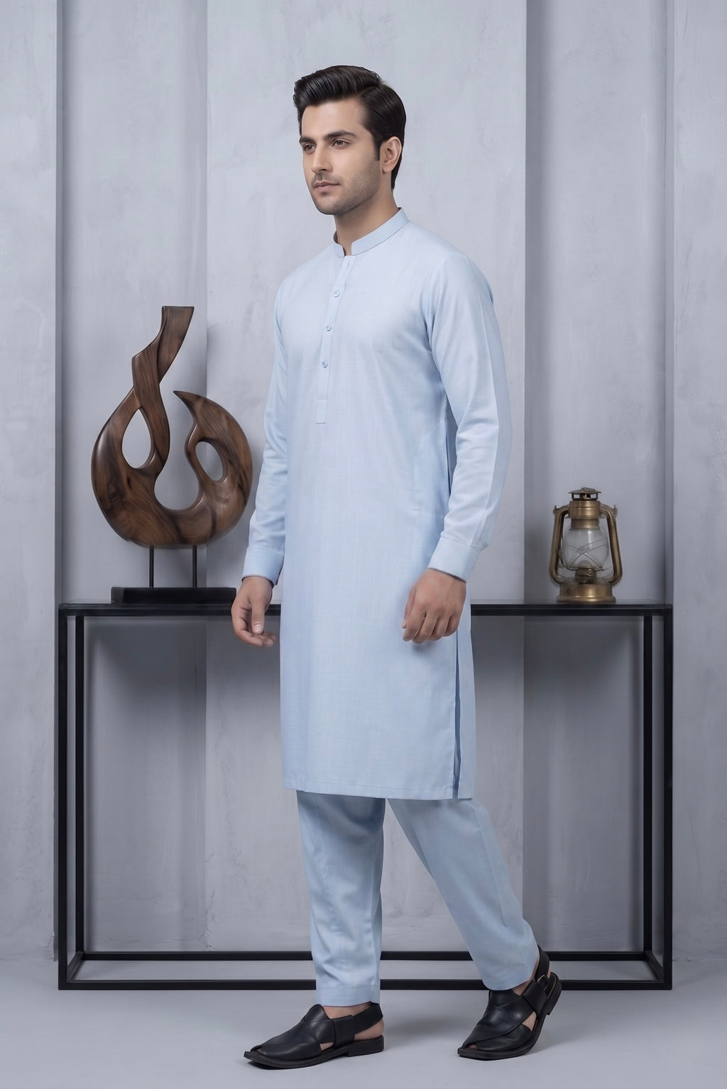 Sky Blue Shalwar Kameez