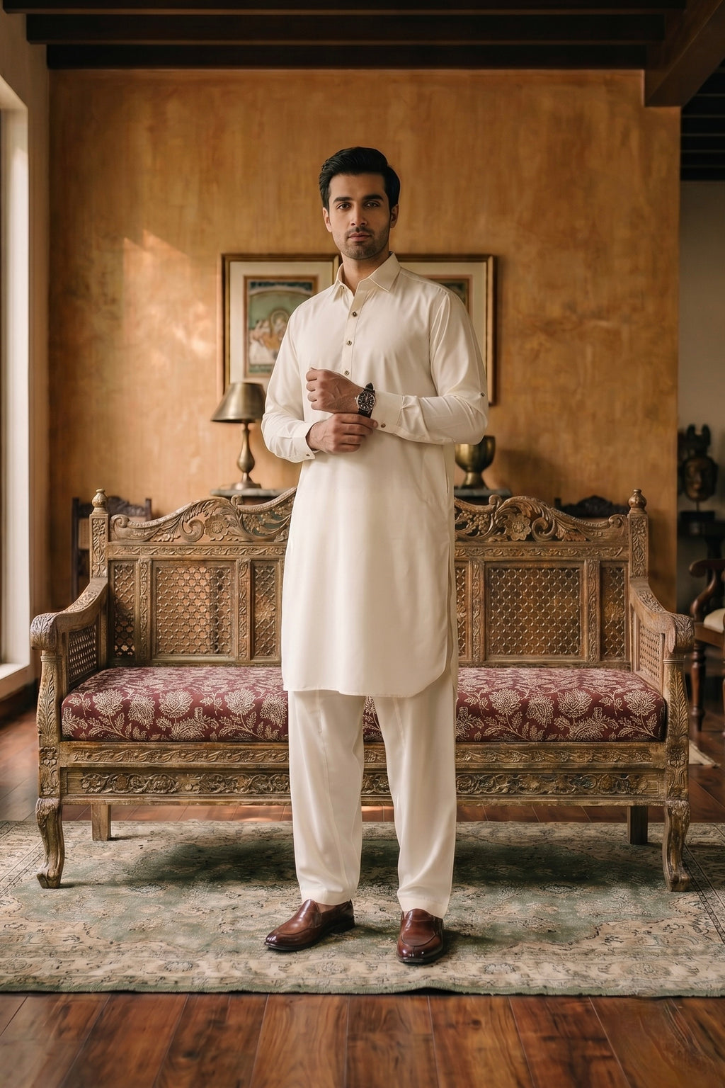 SAFA – Off White Shalwar Kameez