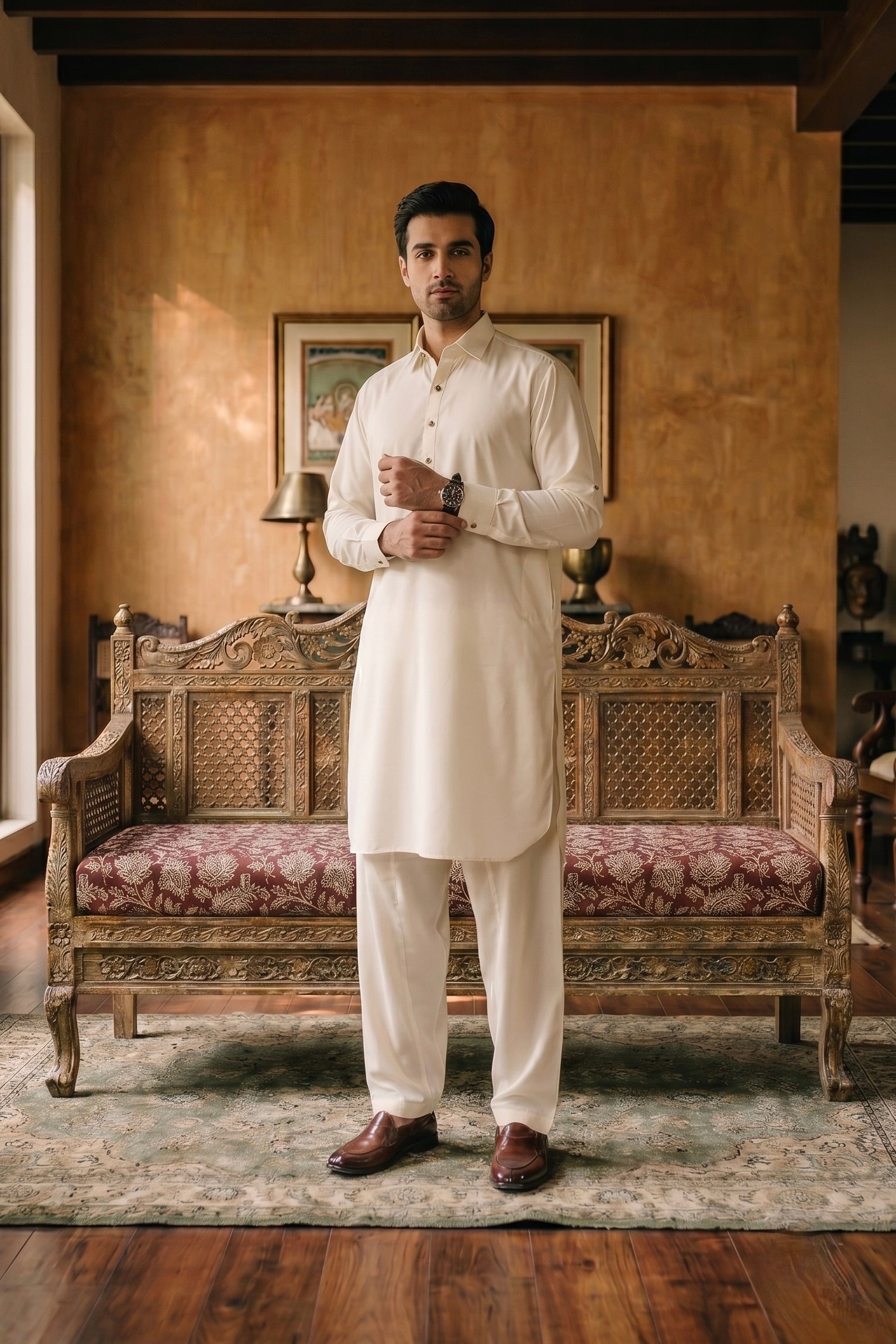 SAFA – Off White Shalwar Kameez