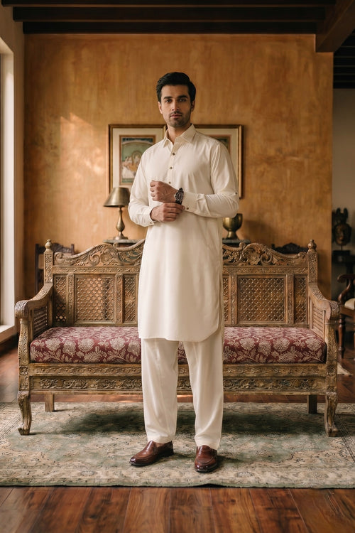 SAFA – Off White Shalwar Kameez