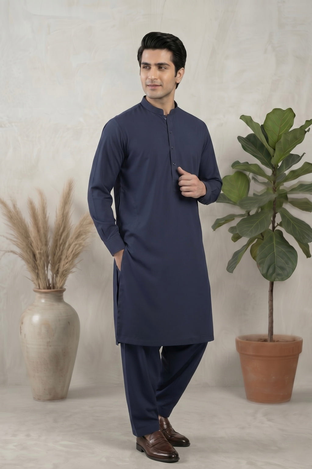 Navy Blue Shalwar Kameez