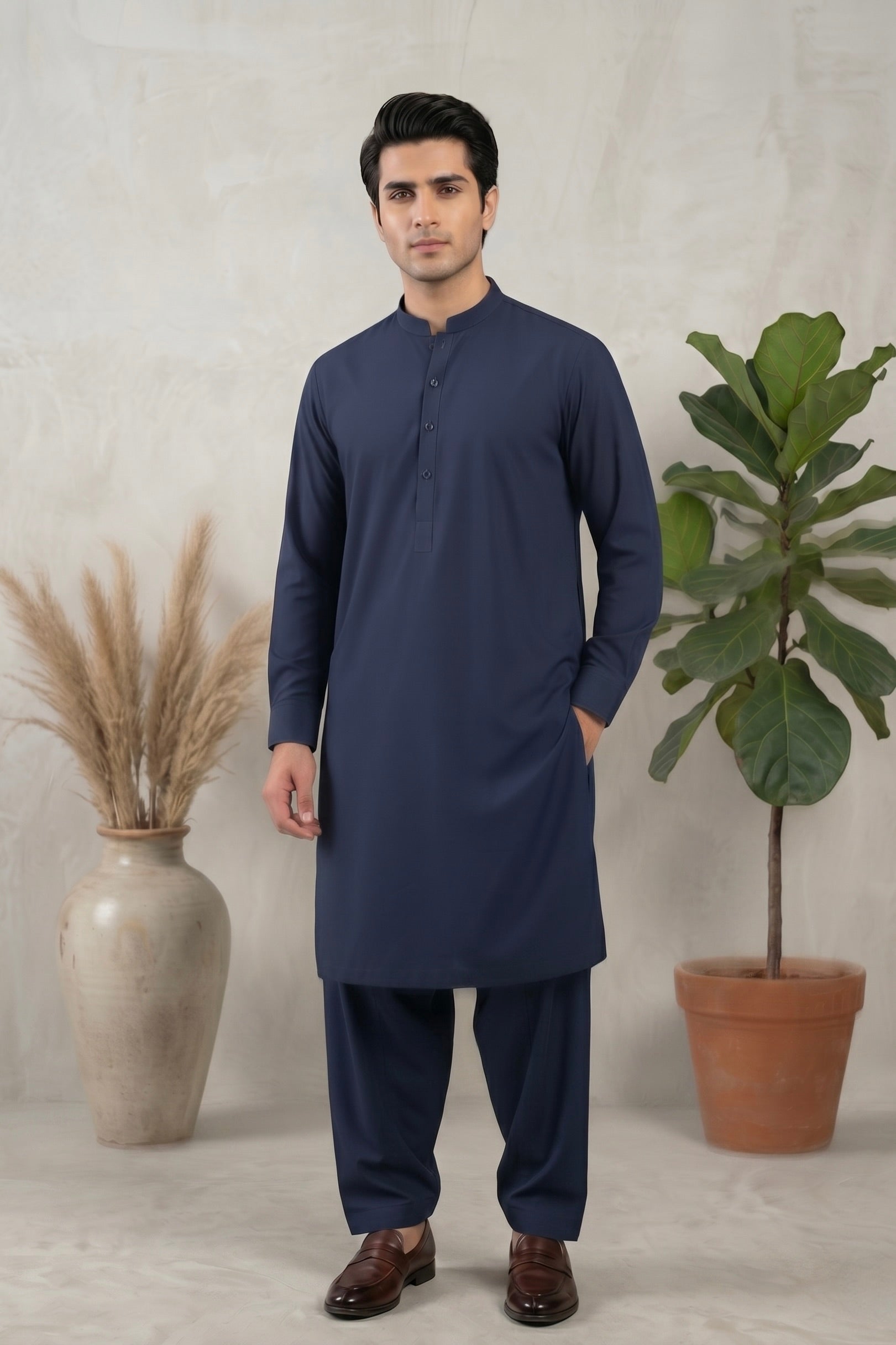 Navy Blue Shalwar Kameez