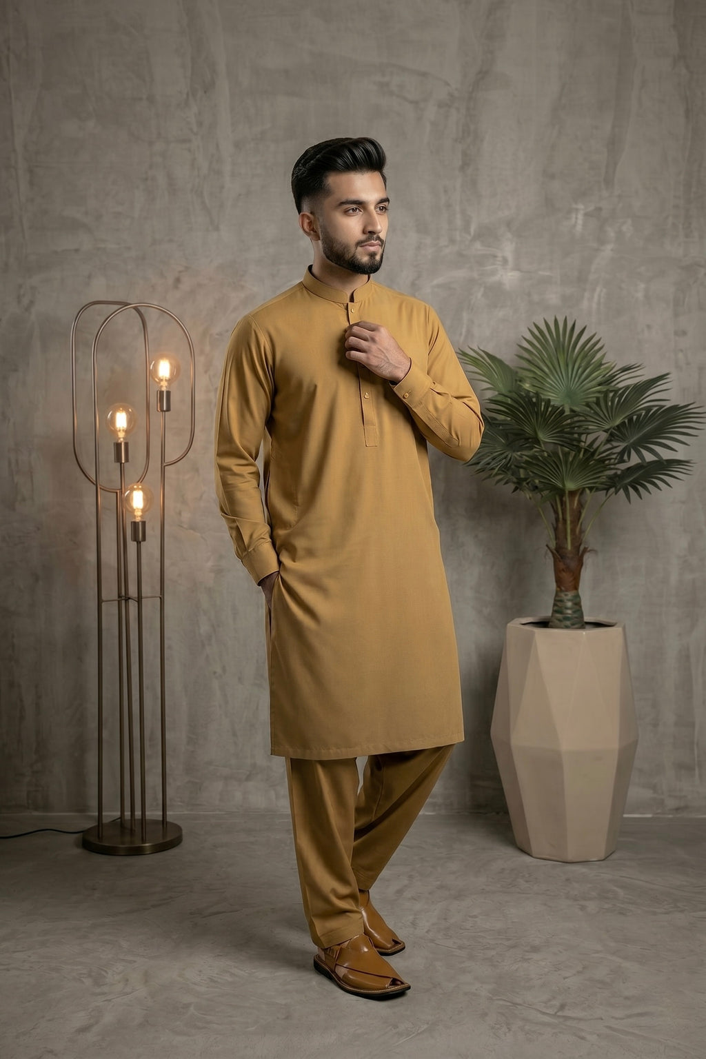 Ochre Yellow Shalwar Kameez