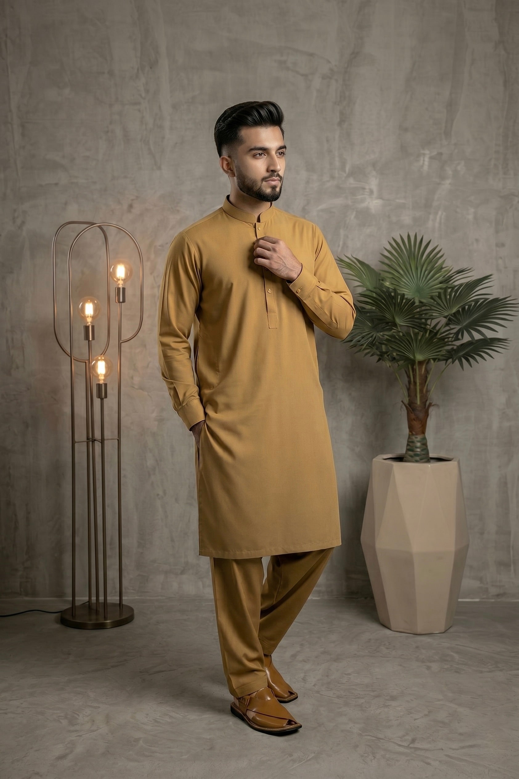 Ochre Yellow Shalwar Kameez