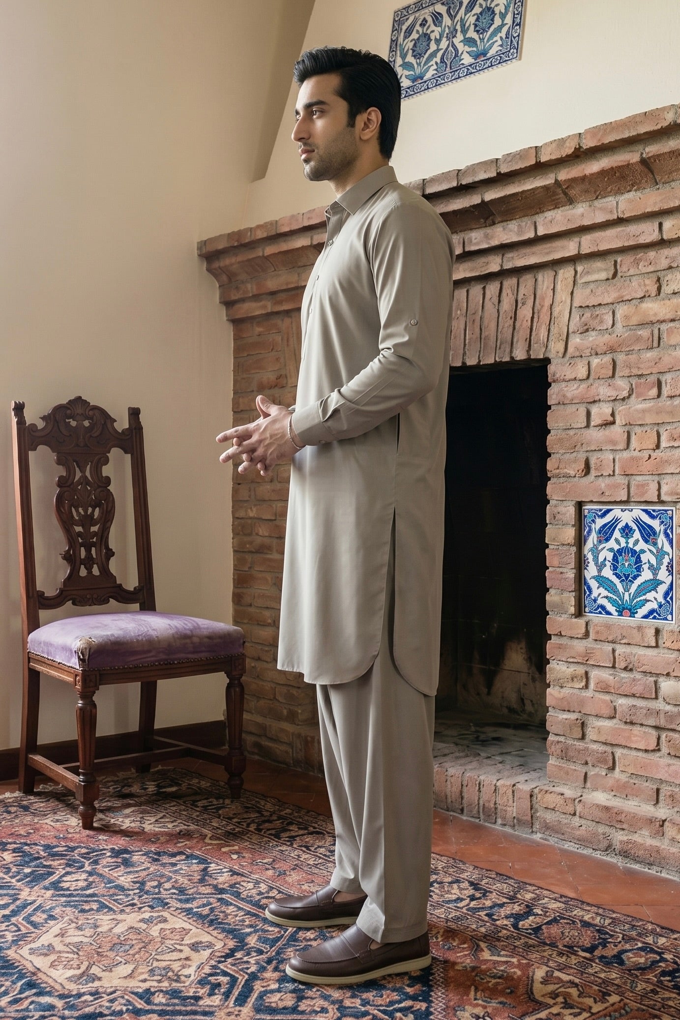 ZAMEEN – Khaki Shalwar Kameez