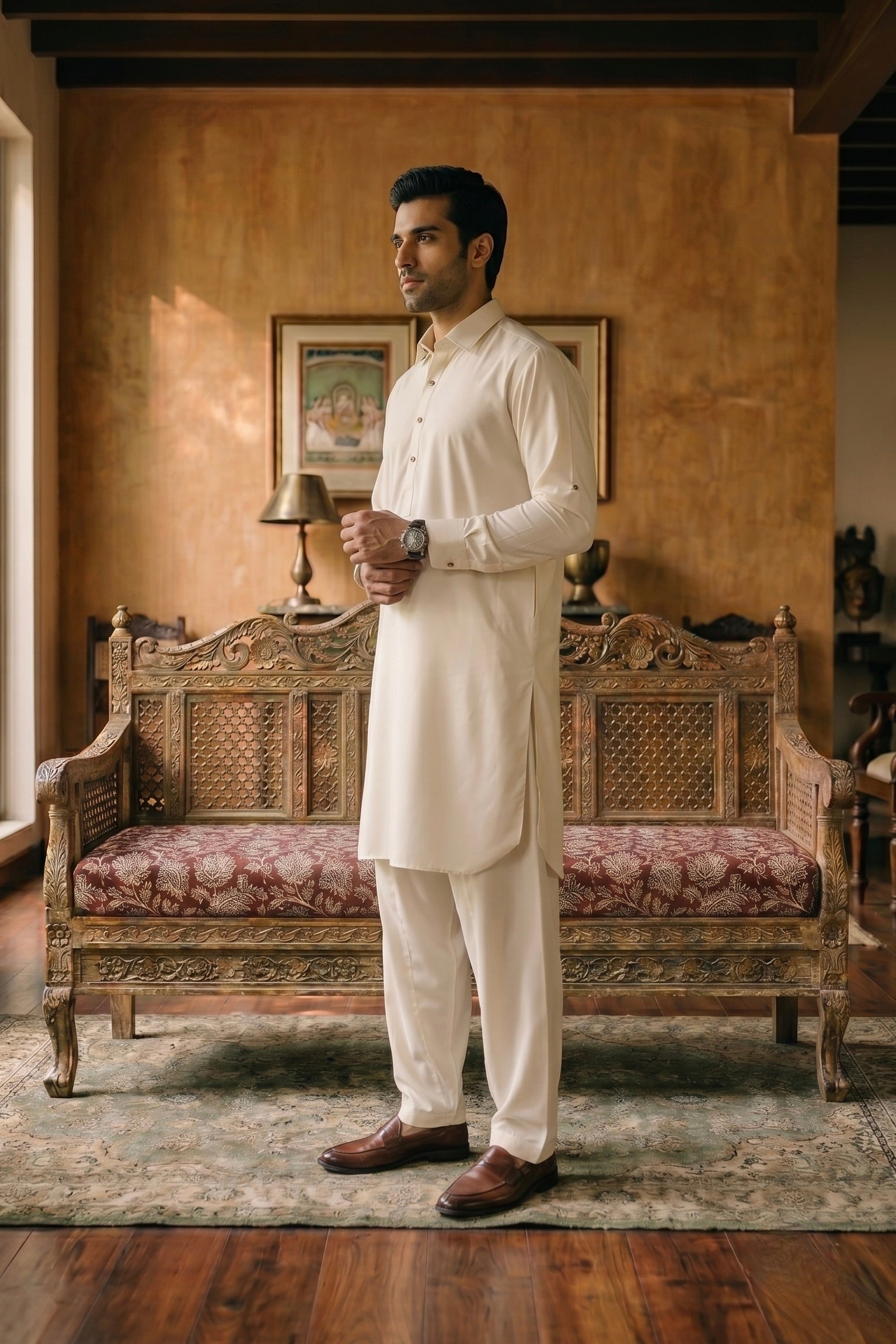 SAFA – Off White Shalwar Kameez