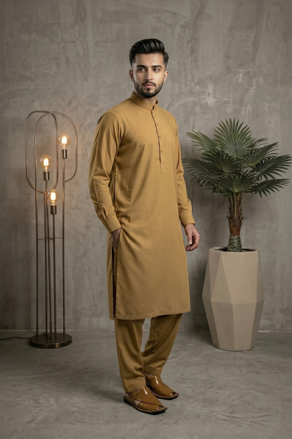 Ochre Yellow Shalwar Kameez