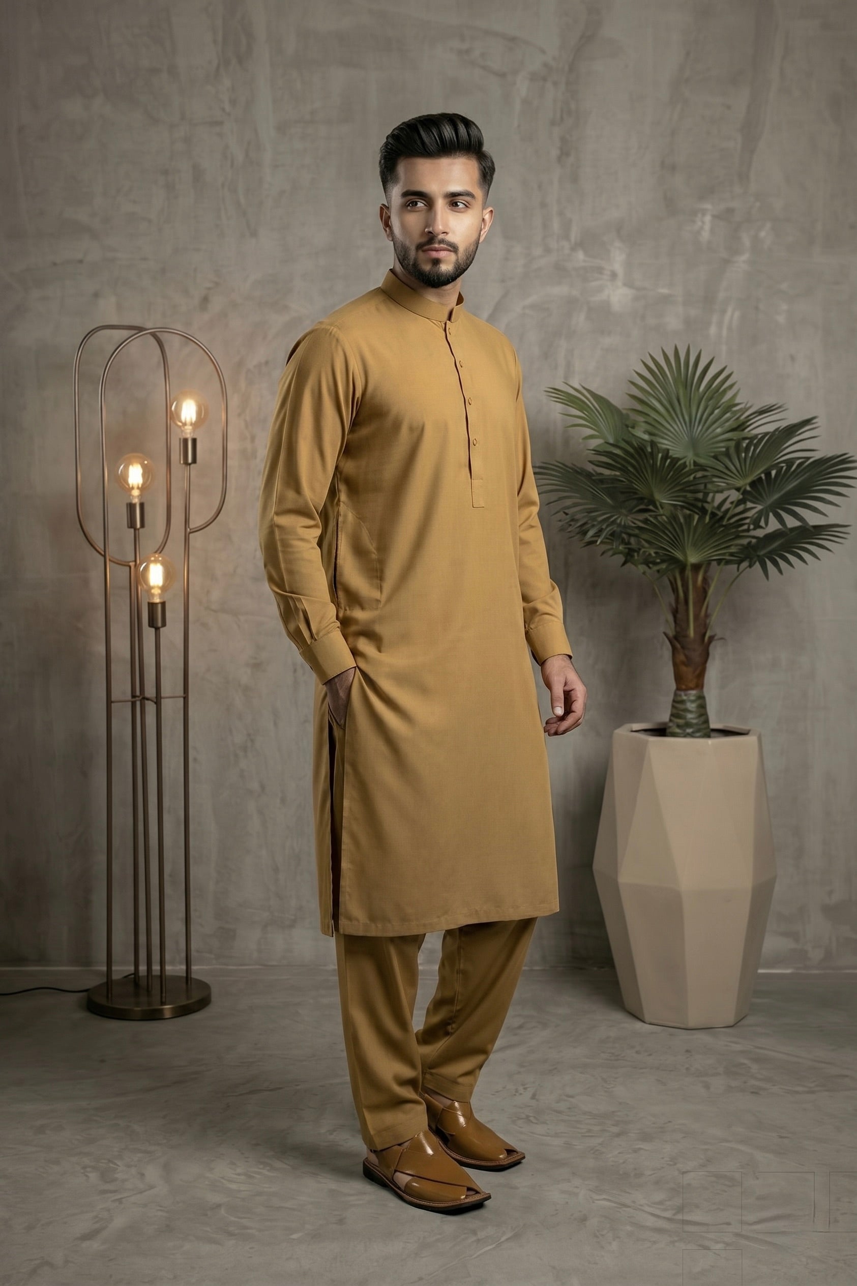 Ochre Yellow Shalwar Kameez
