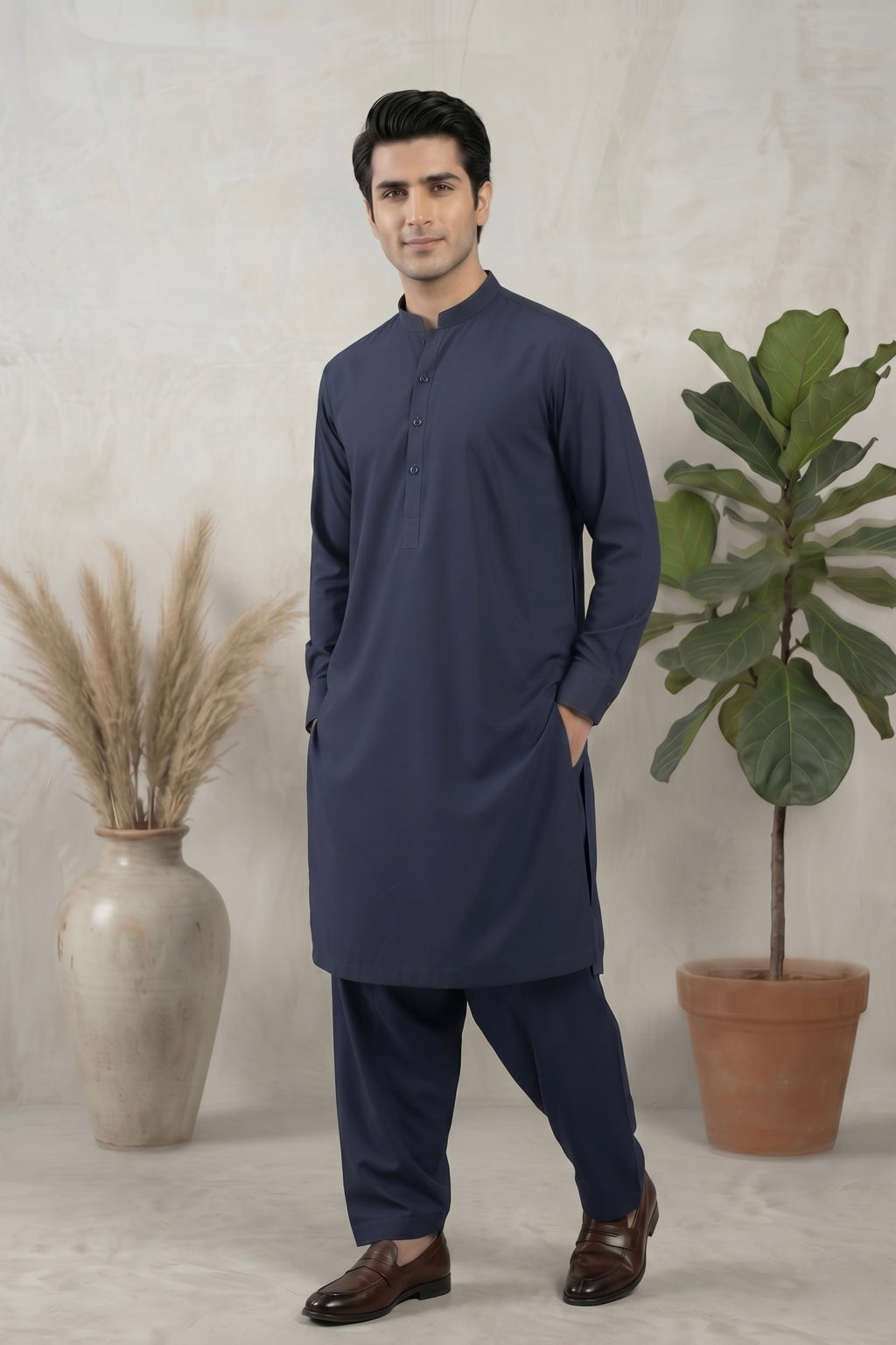 Navy Blue Shalwar Kameez