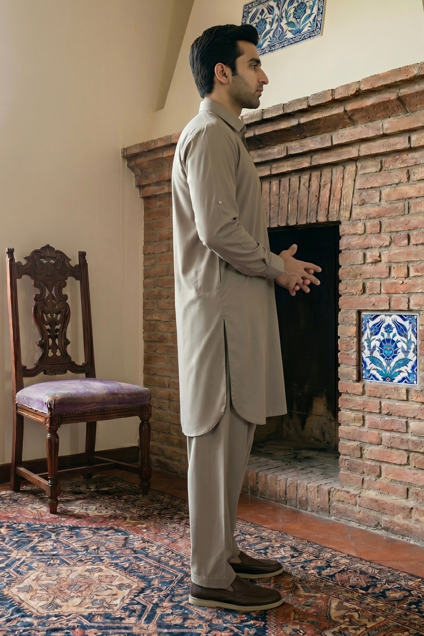 ZAMEEN – Khaki Shalwar Kameez