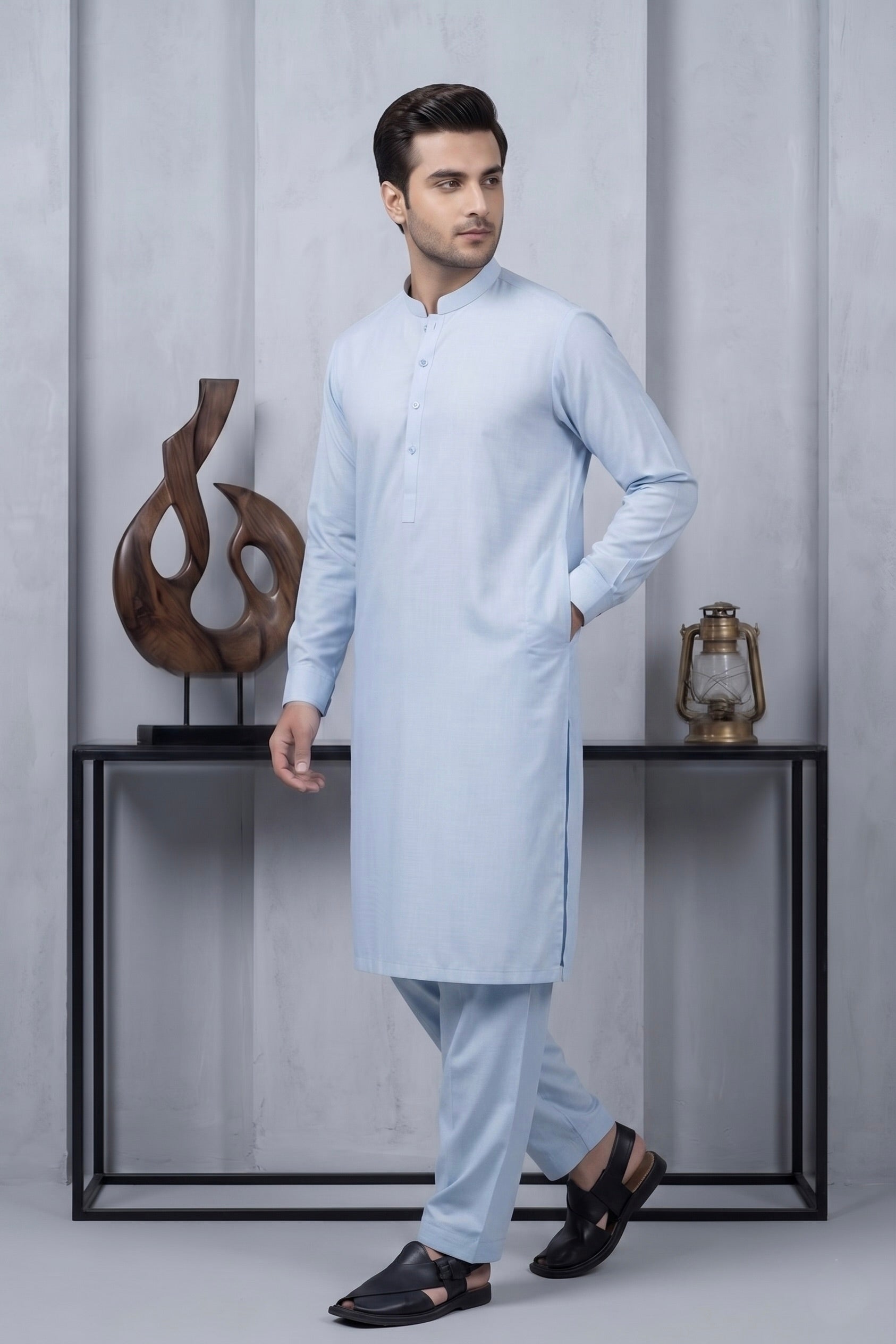 Sky Blue Shalwar Kameez