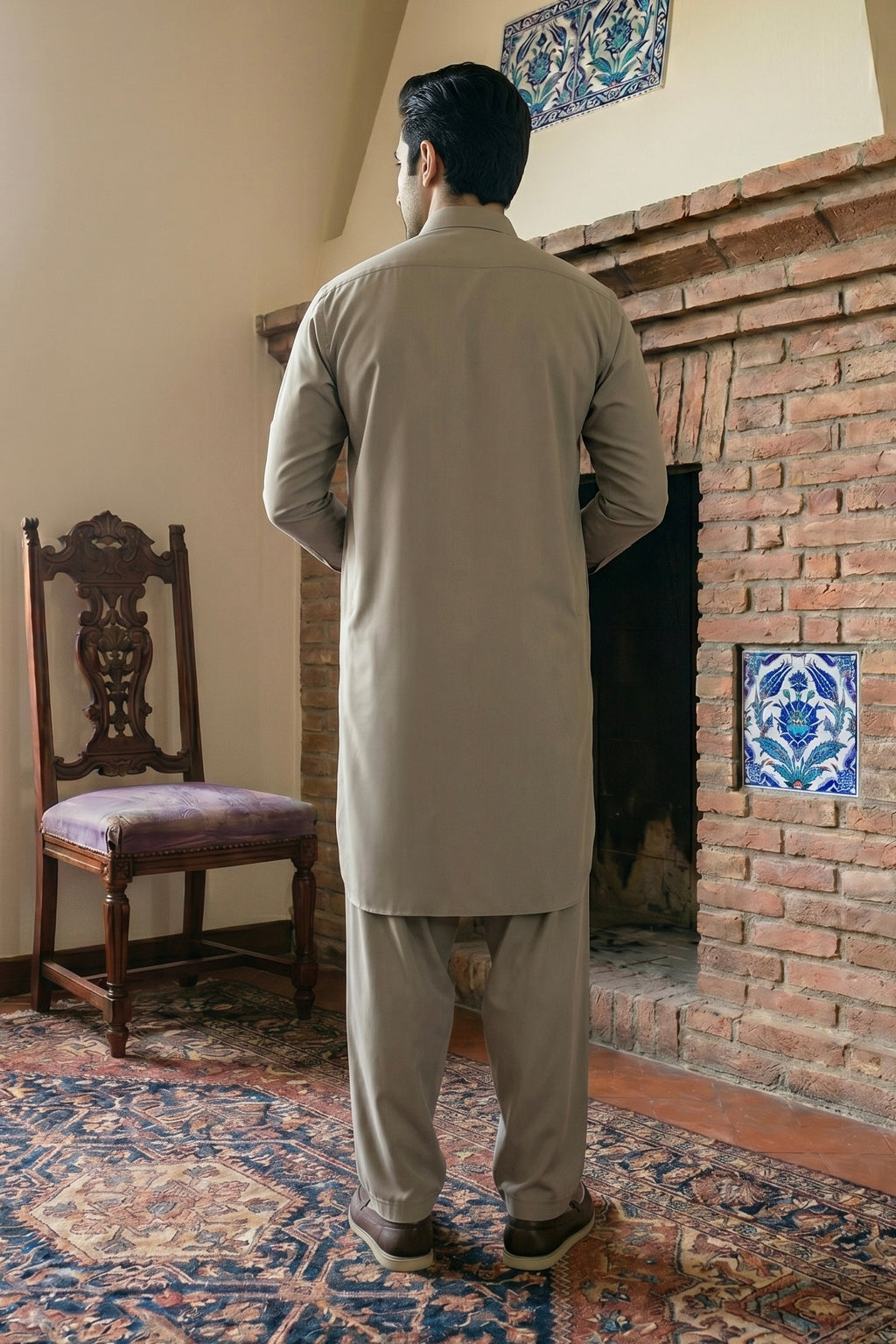 ZAMEEN – Khaki Shalwar Kameez