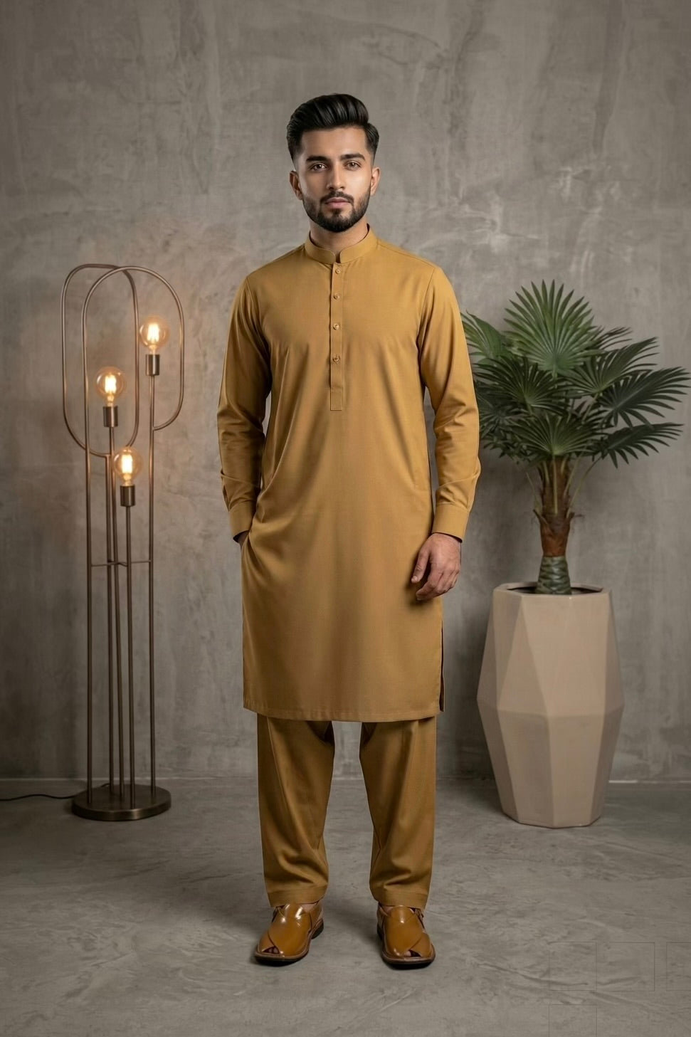 Ochre Yellow Shalwar Kameez