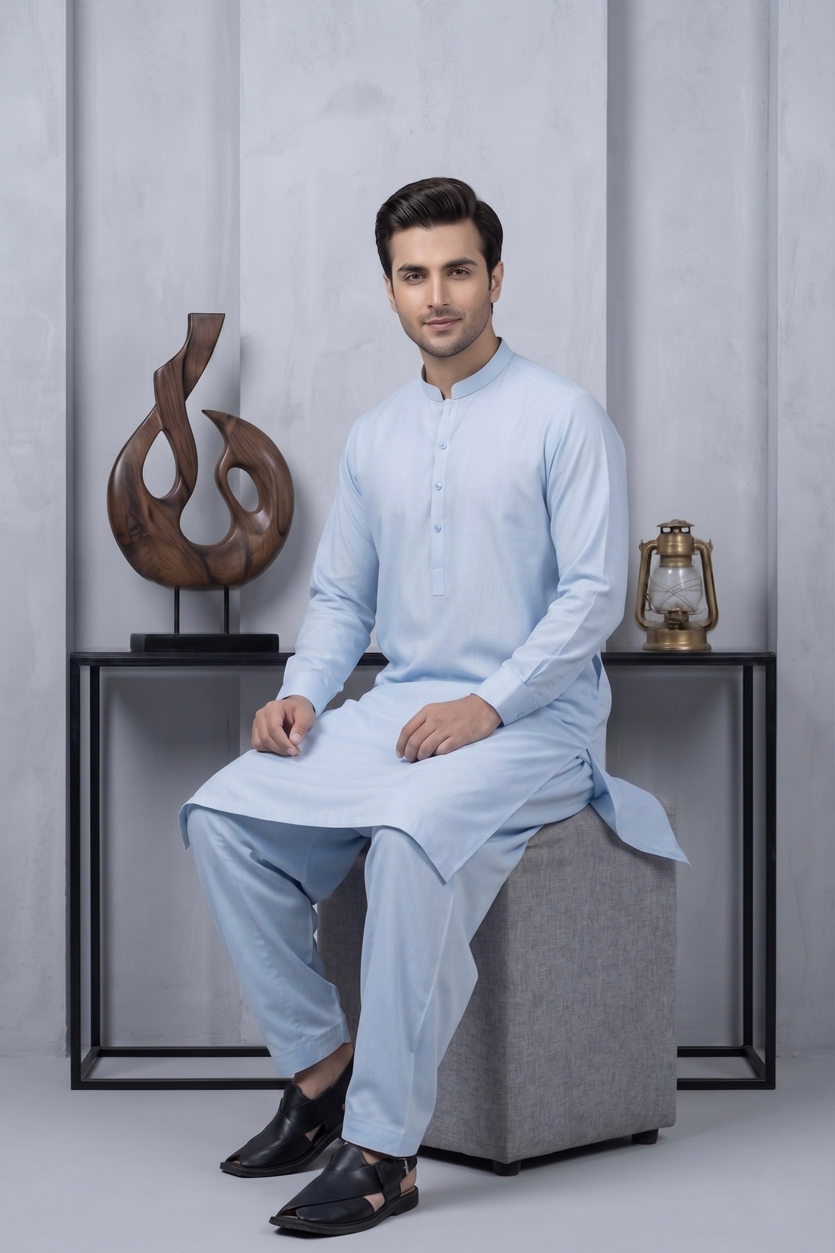 Sky Blue Shalwar Kameez