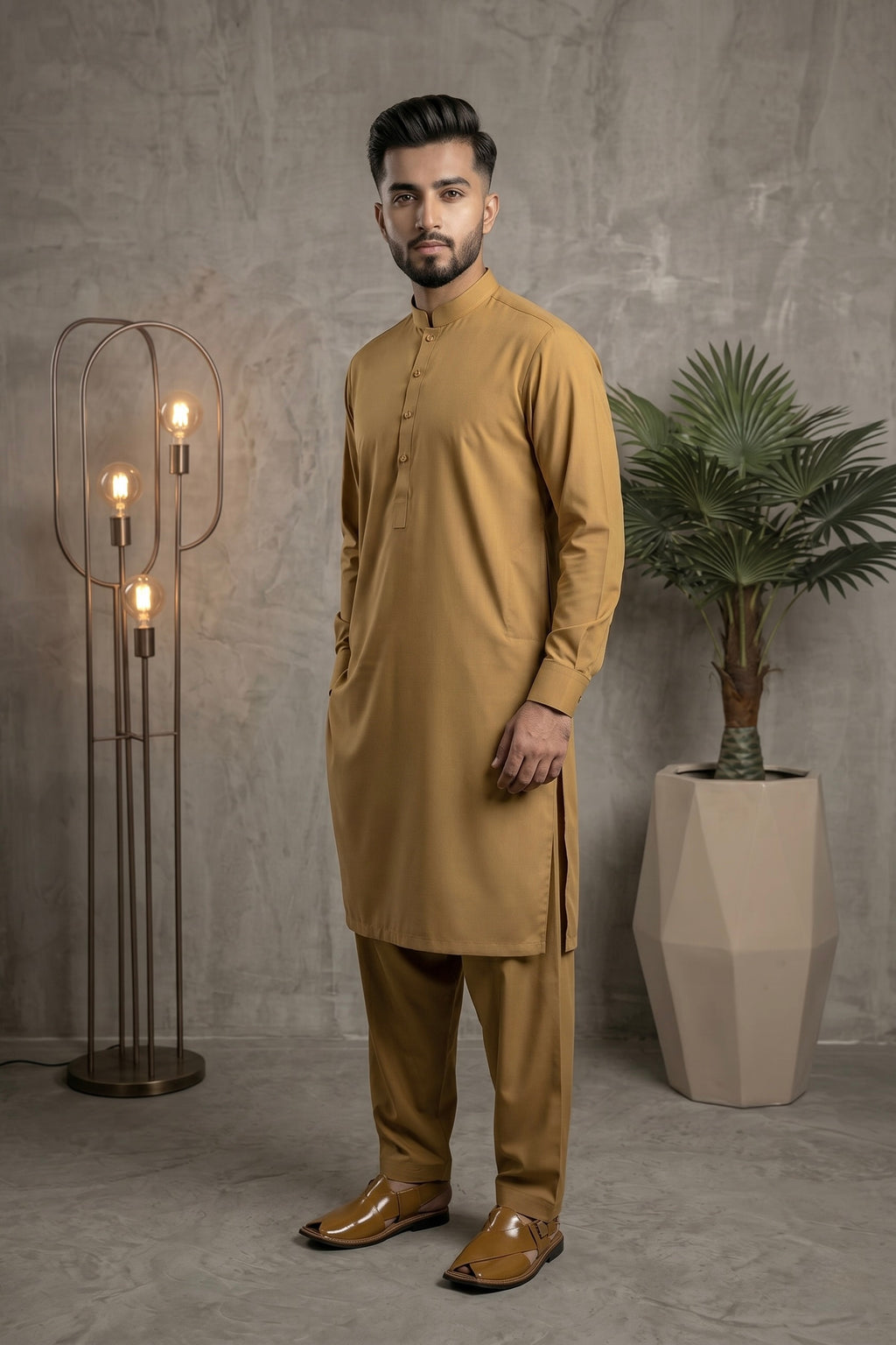 Ochre Yellow Shalwar Kameez