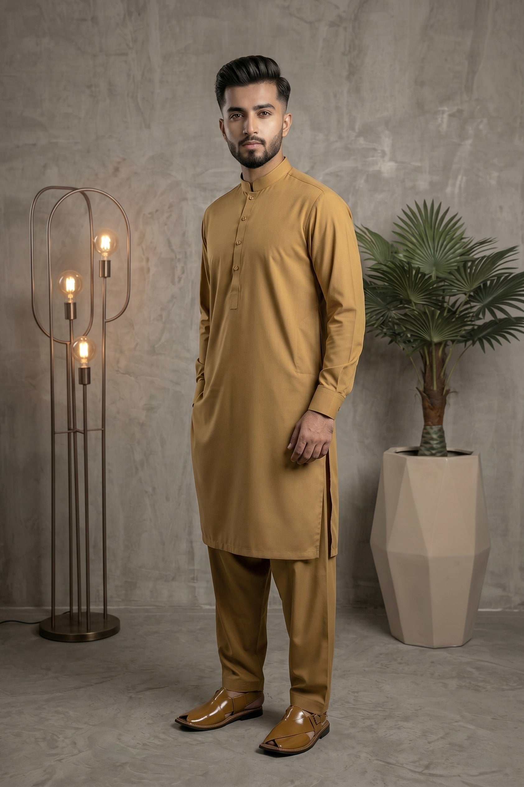 Ochre Yellow Shalwar Kameez