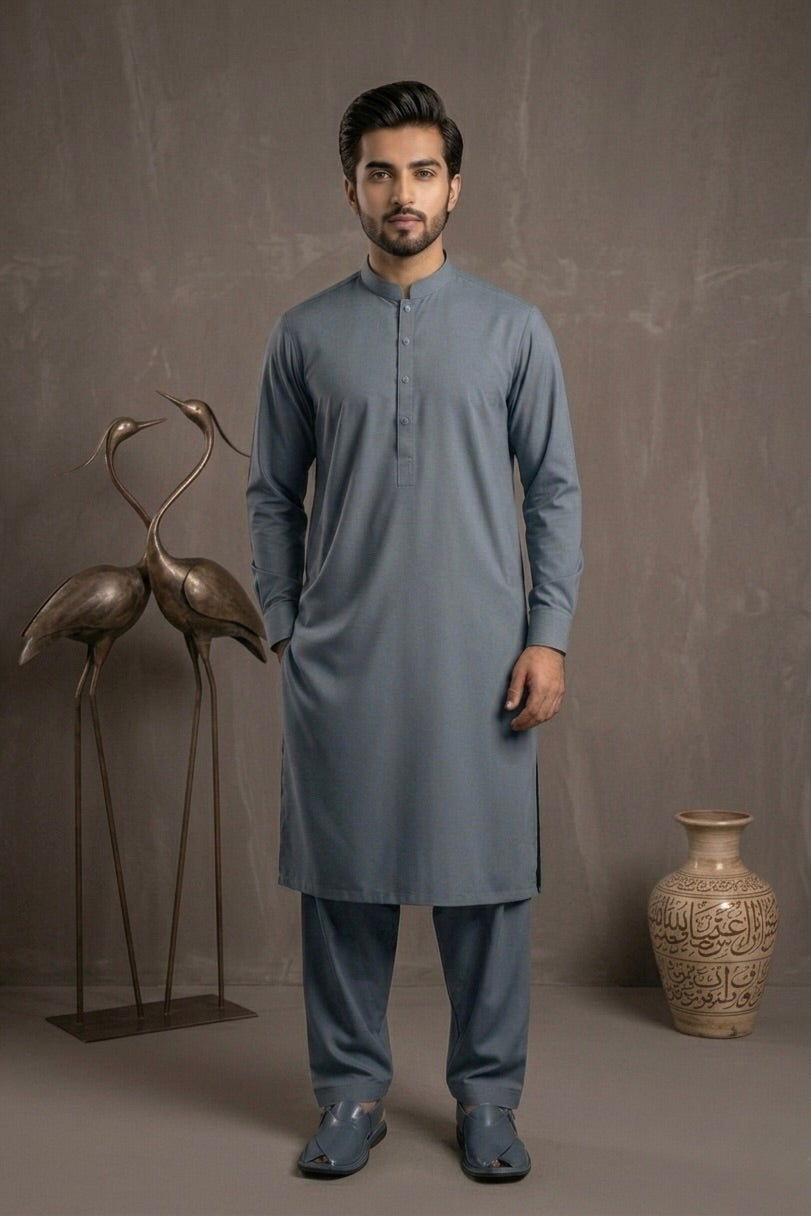 Slate Grey Shalwar Kameez